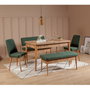 Hanah Home Banco Vina Bank Green, Atlantic - Banco moderno con almacenamiento, Pino Atlantico y Verde, 110x85x40 cm, Tablero melamina y Lino
